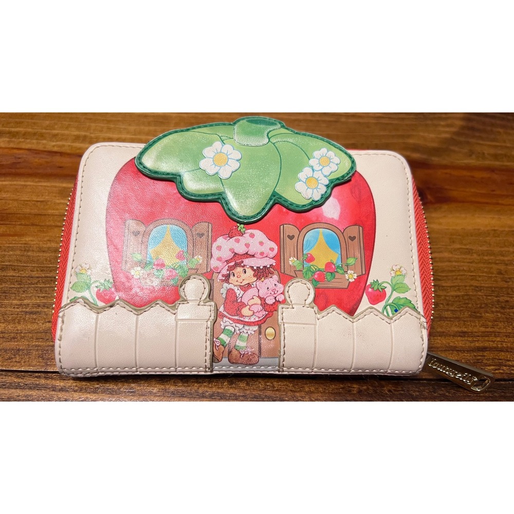 Loungefly Strawberry Shortcake Wallet Women Cream Pink House Zip Good